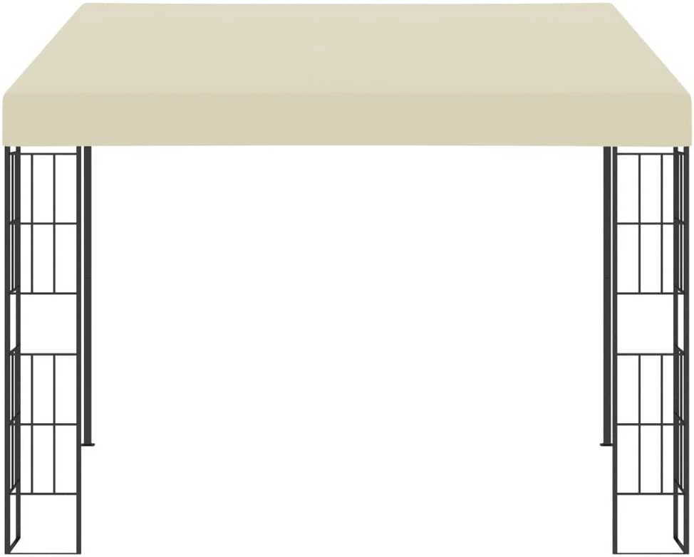 Prie sienos montuojama pavėsinė, kreminė, 3x3m, audinys