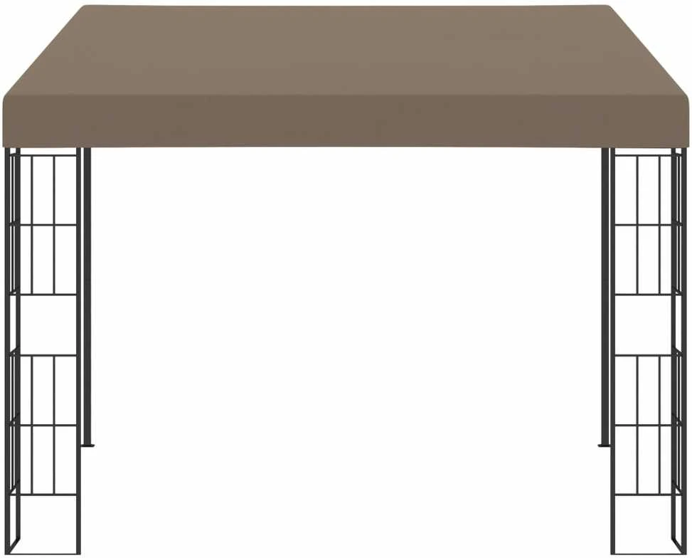 Prie sienos montuojama pavėsinė, taupe spalvos, 3x3m, audinys