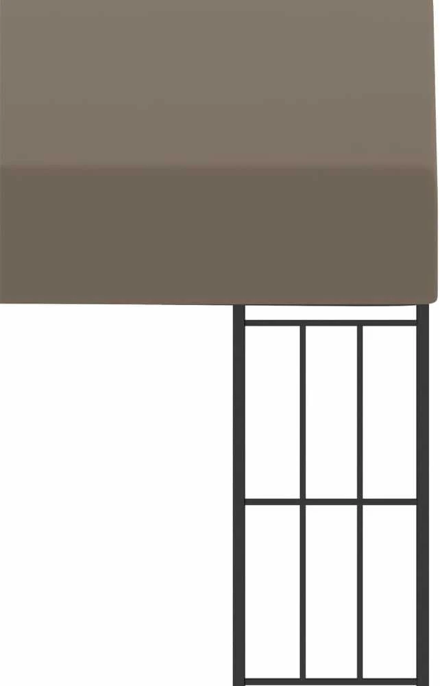 Prie sienos montuojama pavėsinė, taupe spalvos, 3x3m, audinys