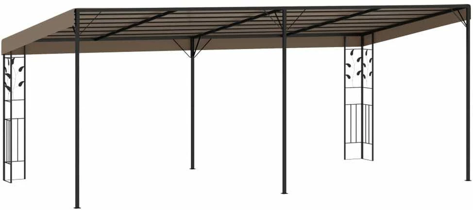 Prie sienos montuojama pavėsinė, taupe spalvos, 6x3x2,5m