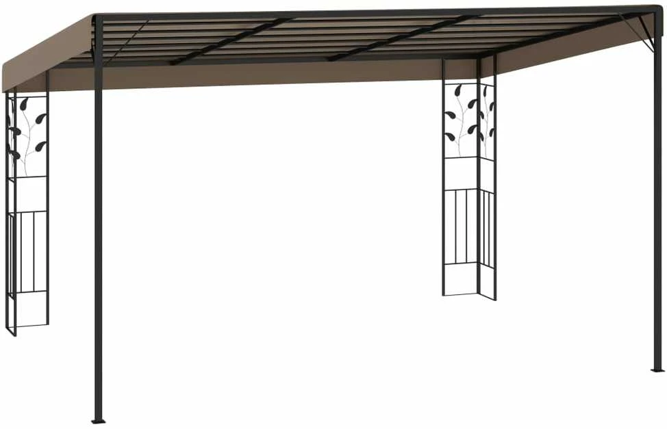 Prie sienos montuojama pavėsinė, taupe spalvos, 4x3x2,5m