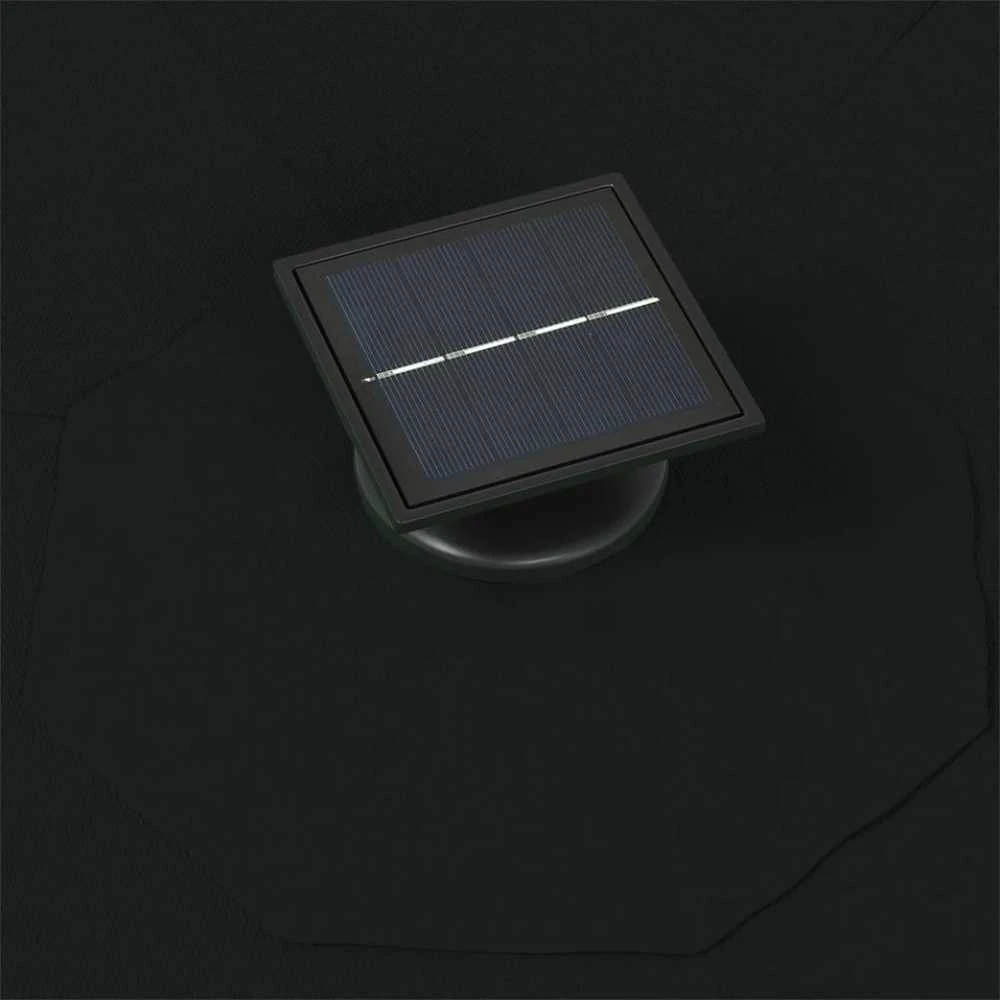 Prie sienos montuojamas sodo skėtis su LED, juodas, 300cm