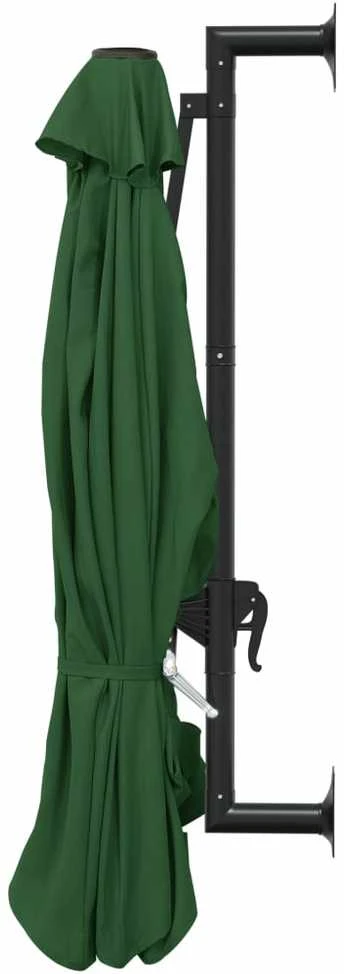 Prie sienos montuojamas skėtis su stulpu, žalias, 300cm