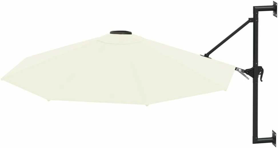 Prie sienos montuojamas skėtis su stulpu, smėlio, 300cm