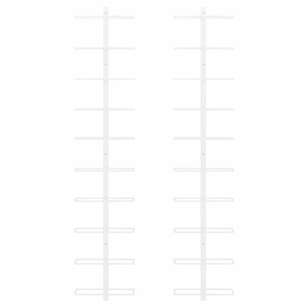 Prie sienos montuojami vyno laikikliai, 2vnt., balti, metalas