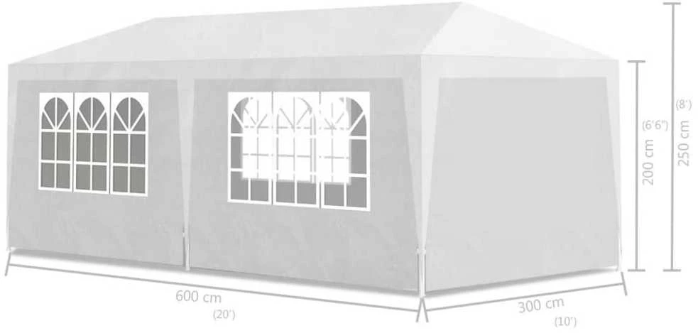 Proginė palapinė, 3x6 m, balta
