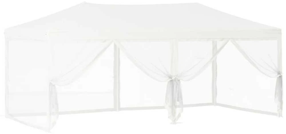 Proginė palapinė su šoninėmis sienomis, balta, 3x6m