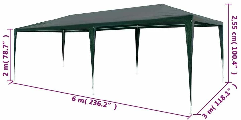 Proginė palapinė, žalia, 3x6m, PE