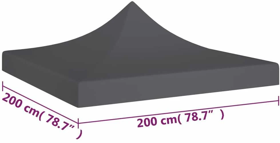 Proginės palapinės stogas, antracito spalvos, 2x2m, 270 g/m²