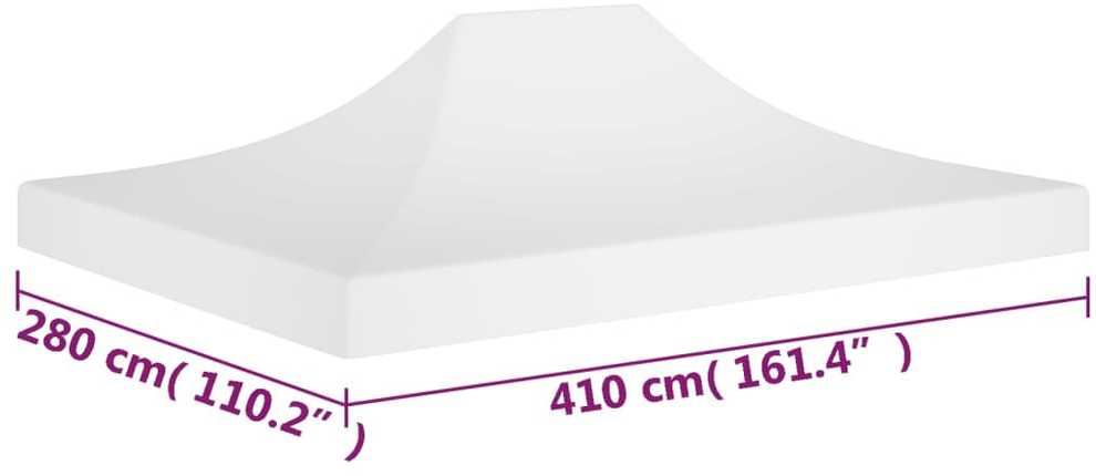 Proginės palapinės stogas, baltos spalvos, 4x3m, 270 g/m²