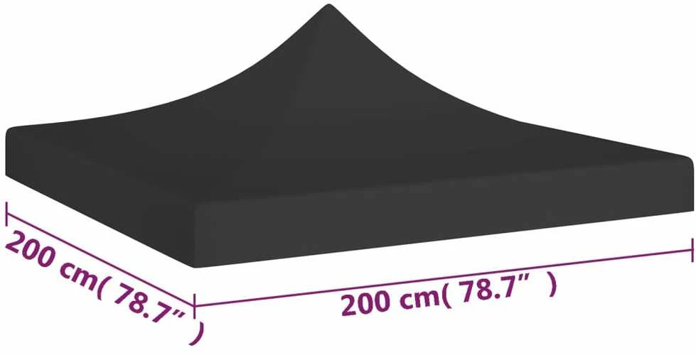 Proginės palapinės stogas, juodos spalvos, 2x2m, 270 g/m²
