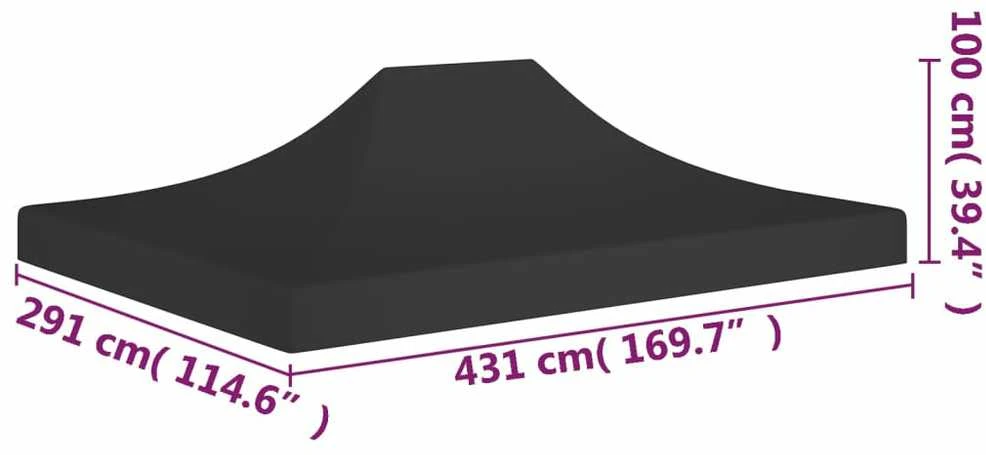 Proginės palapinės stogas, juodos spalvos, 4,5x3m, 270 g/m²