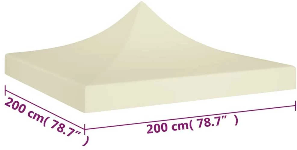 Proginės palapinės stogas, kreminės spalvos, 2x2m, 270 g/m²