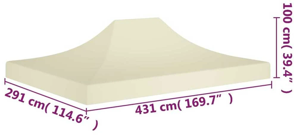 Proginės palapinės stogas, kreminės spalvos, 4,5x3m, 270 g/m²