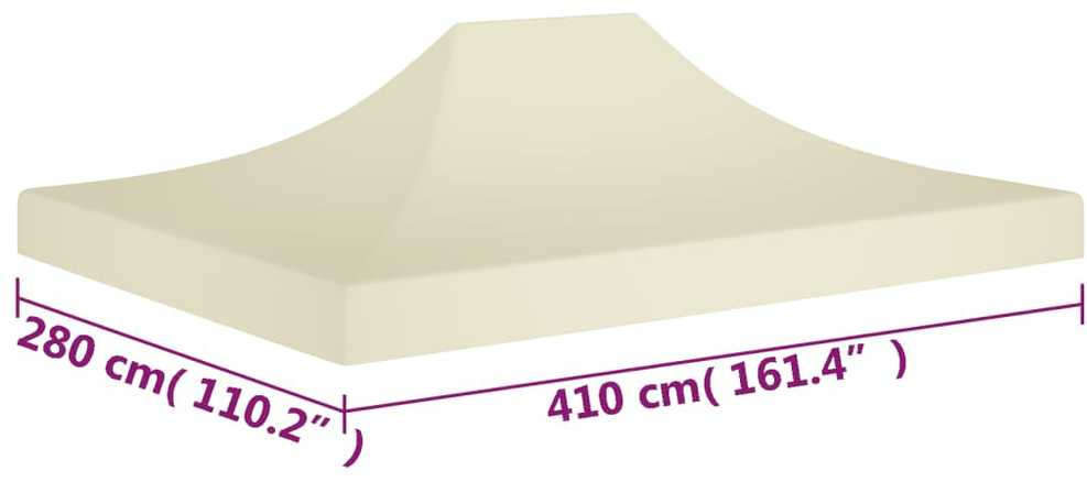 Proginės palapinės stogas, kreminės spalvos, 4x3m, 270 g/m²