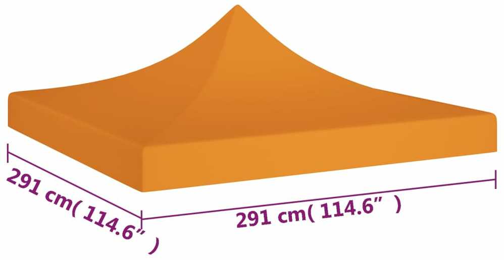Proginės palapinės stogas, oranžinės spalvos, 3x3m, 270 g/m²