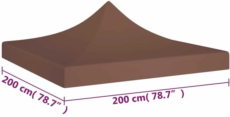 Proginės palapinės stogas, rudos spalvos, 2x2m, 270 g/m²