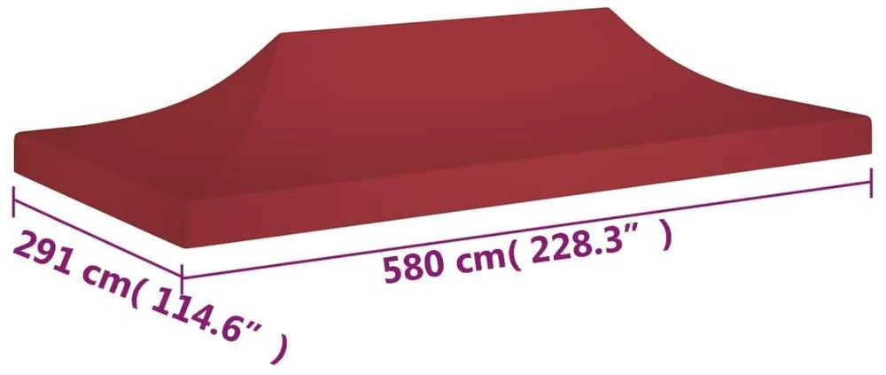 Proginės palapinės stogas, tamsiai raudonas, 6x3m, 270 g/m²