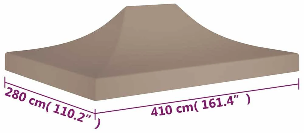 Proginės palapinės stogas, taupe spalvos, 4x3m, 270 g/m²