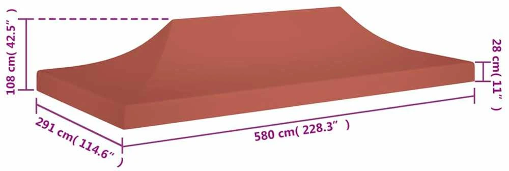 Proginės palapinės stogas, terakota spalvos, 6x3m, 270 g/m²