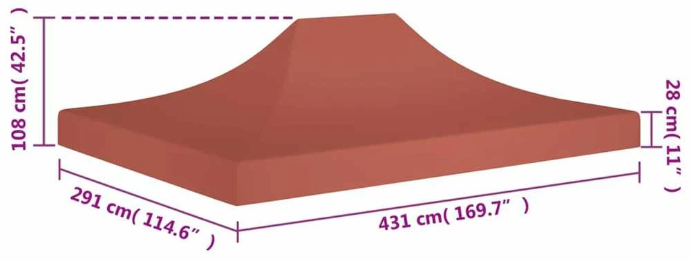 Proginės palapinės stogas, terakota spalvos, 4,5x3m, 270 g/m²