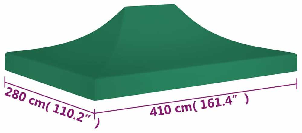 Proginės palapinės stogas, žalios spalvos, 4.1 x 2.8m, 270 g/m²