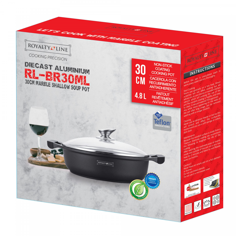 "Royalty Line" RL-BR30M: 30 cm marmurinis seklus sriubos puodas