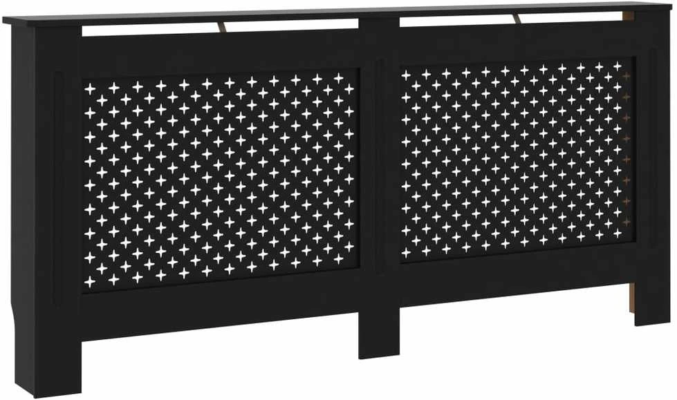 Radiatoriaus uždangalas, juodos spalvos, 172x19x81,5cm, MDF