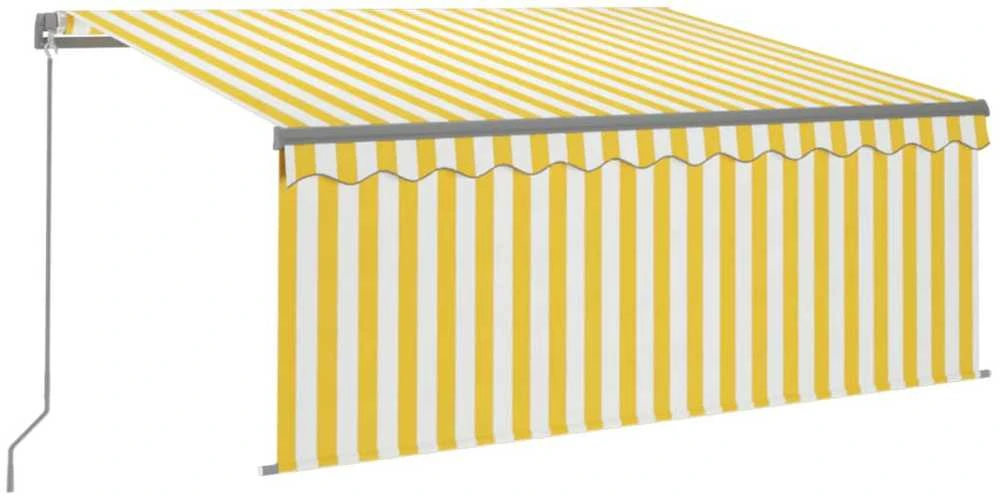 Rankiniu būdu ištraukiama markizė, geltona ir balta, 3x2,5m