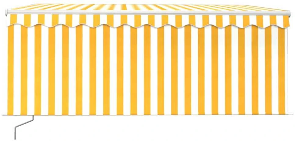 Rankiniu būdu ištraukiama markizė, geltona ir balta, 3,5x2,5m