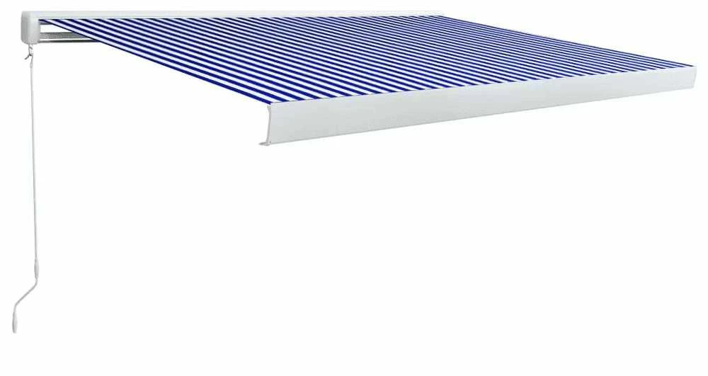 Rankiniu būdu ištraukiama markizė, mėlyna ir balta, 450x300cm