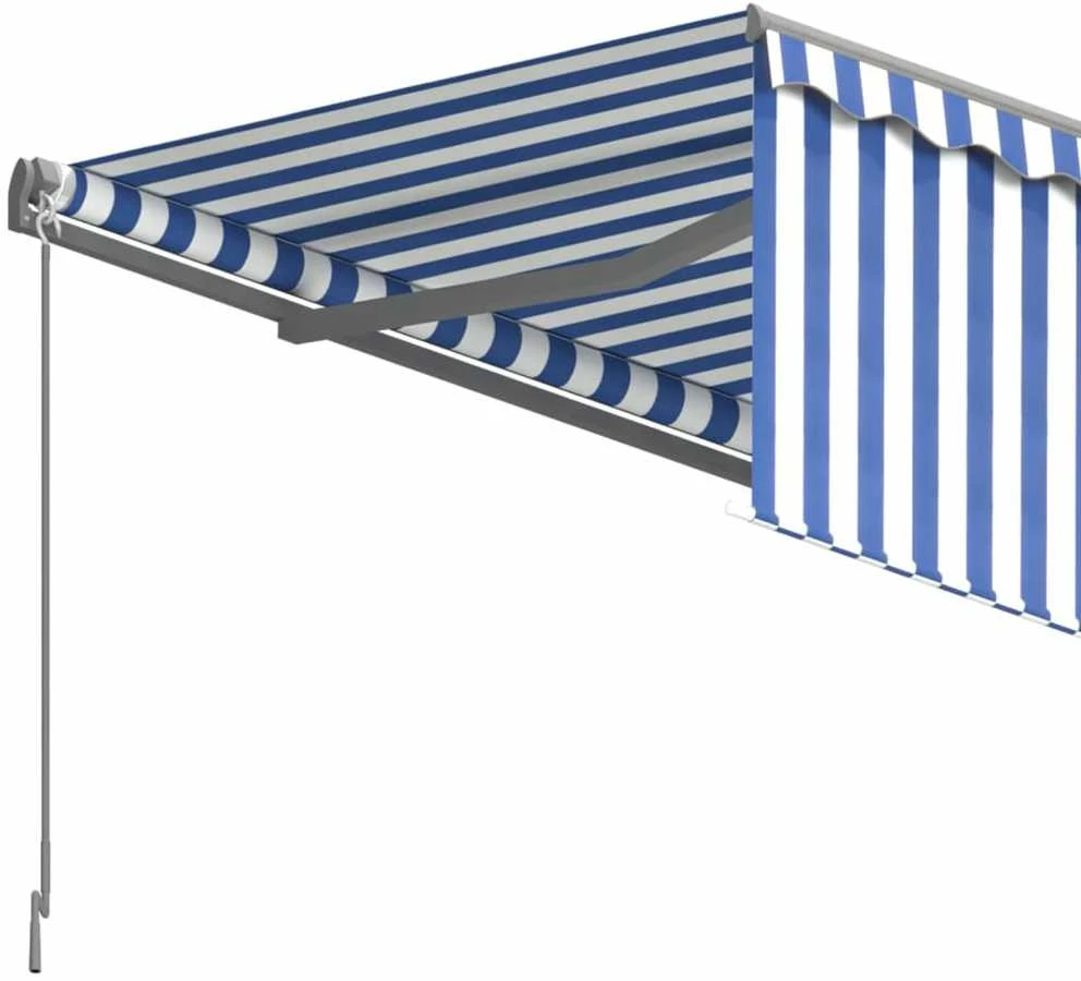 Rankiniu būdu ištraukiama markizė, mėlyna ir balta, 3x2,5m