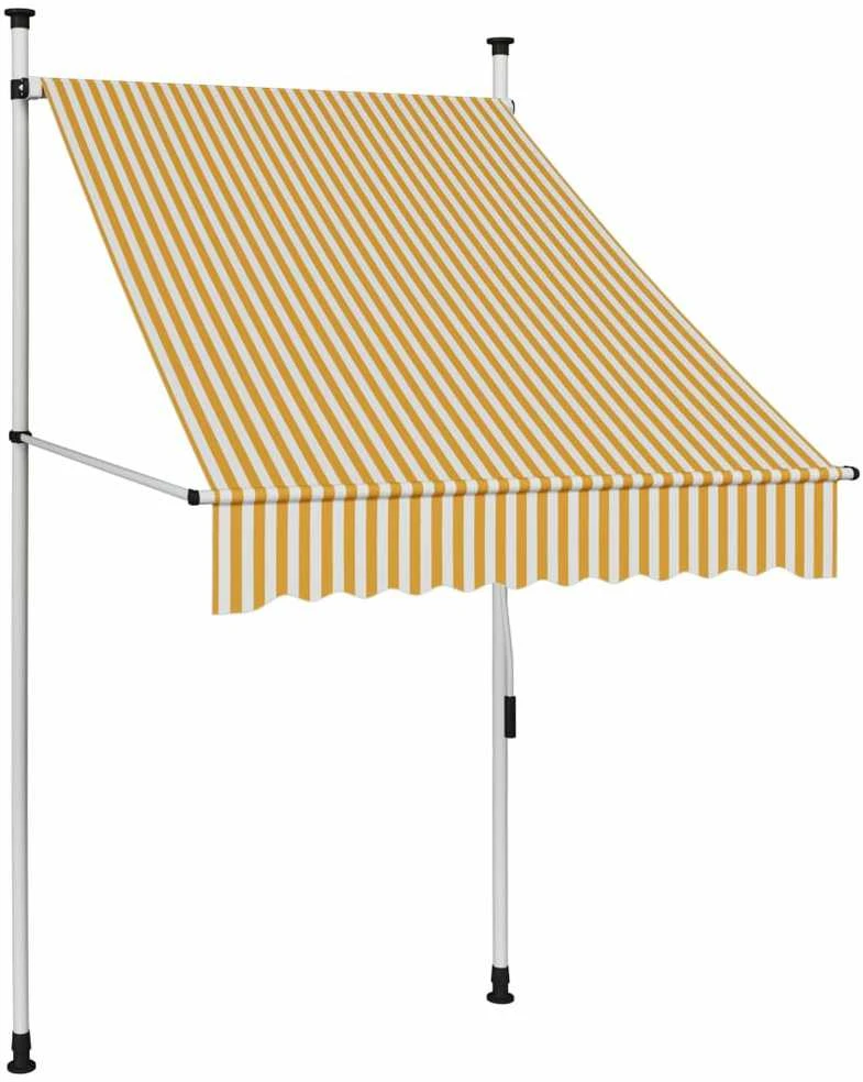Rankiniu būdu ištraukiama markizė, oranžinė ir balta, 100cm