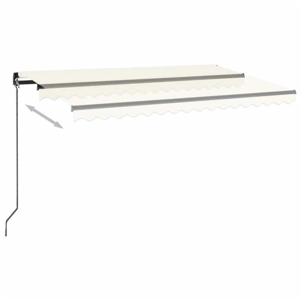 Rankiniu būdu ištraukiama markizė su LED, kreminė, 400x350cm