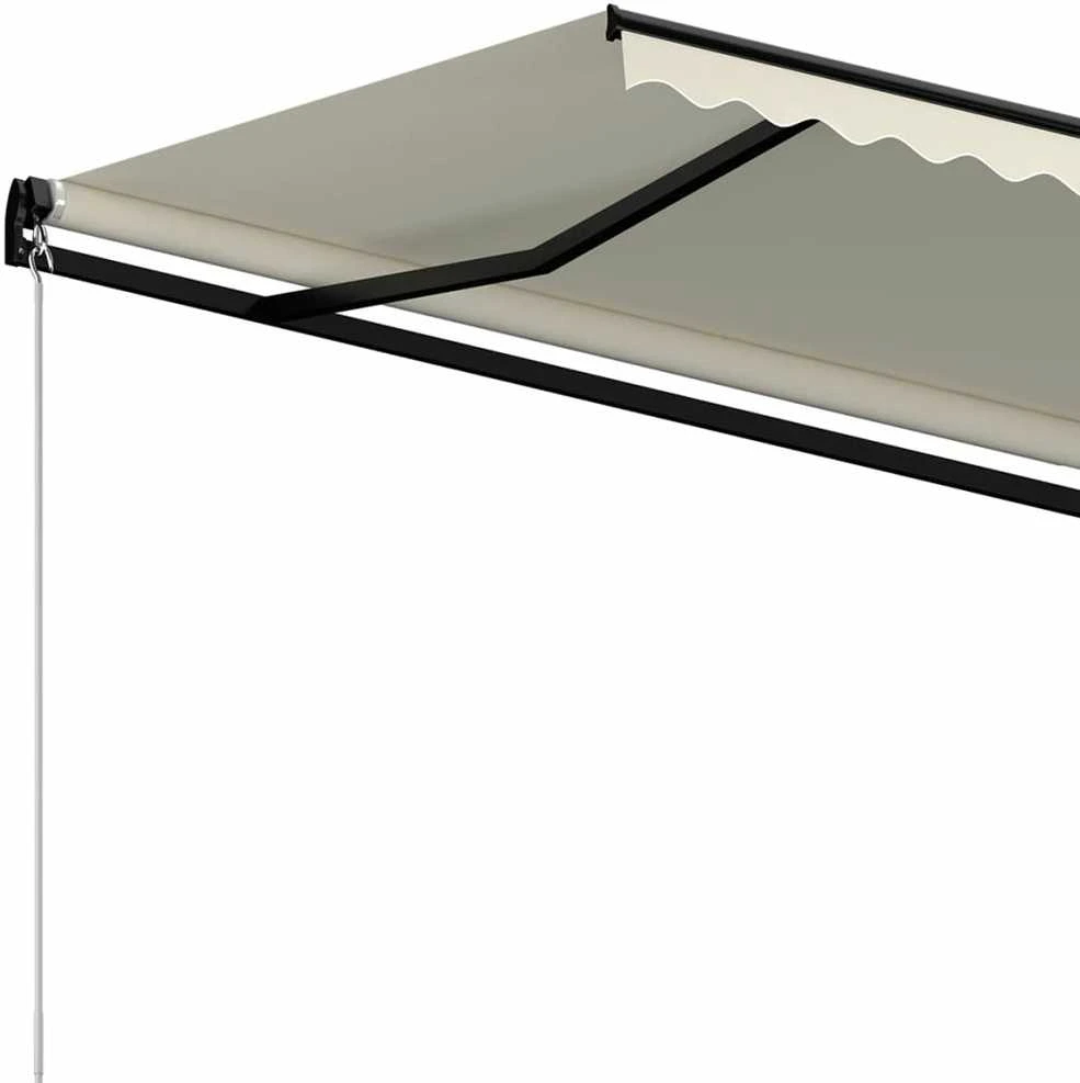 Rankiniu būdu ištraukiama markizė su LED, kreminė, 350x250cm