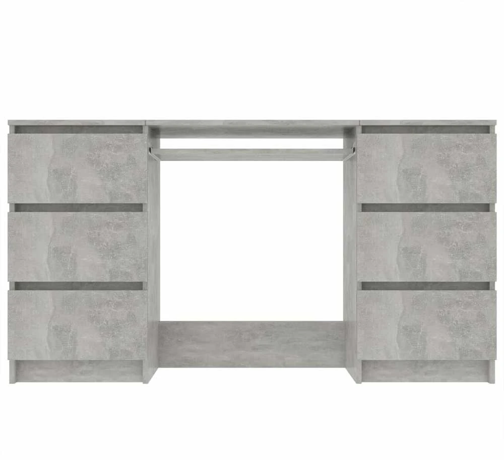 Rašomasis stalas, betono pilkas, 140x50x77cm, apdirbta mediena