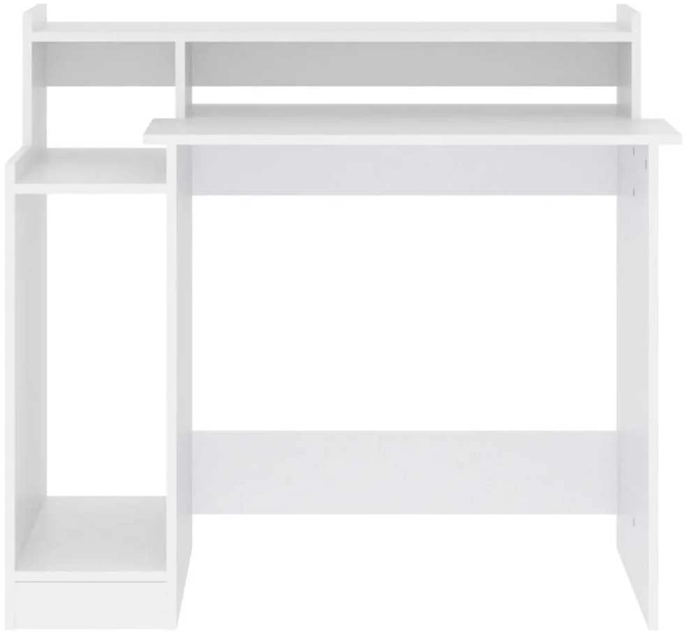 Rašomasis stalas su LED apšvietimu, baltas, 97x45x90cm, mediena