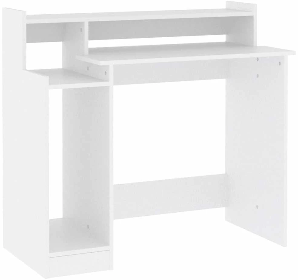 Rašomasis stalas su LED apšvietimu, baltas, 97x45x90cm, mediena