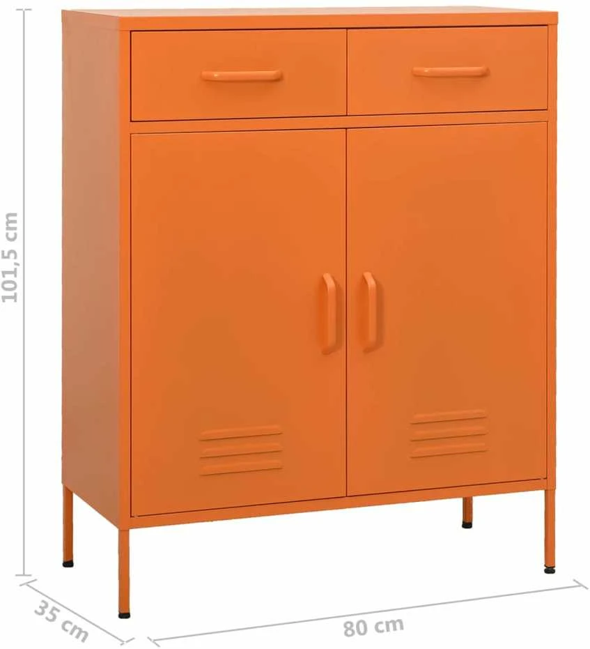 Sandėliavimo spintelė, oranžinė, 80x35x101,5cm, plienas