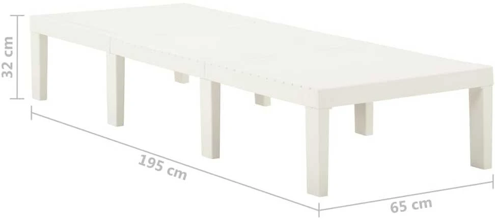 Saulės gultas, baltos spalvos, plastikas