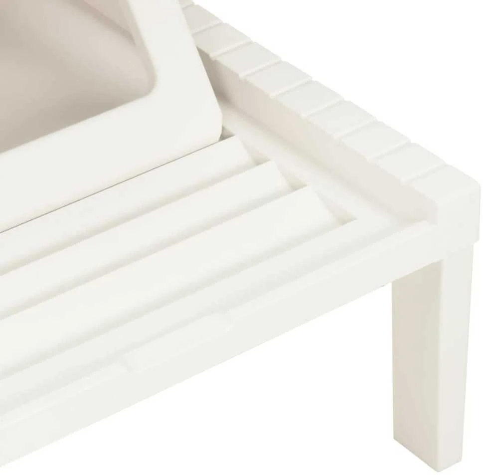 Saulės gultas su čiužinuku, baltos spalvos, plastikas