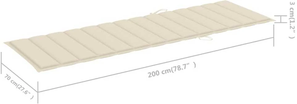 Saulės gulto čiužinukas, kreminės spalvos, 200x70x3cm, audinys