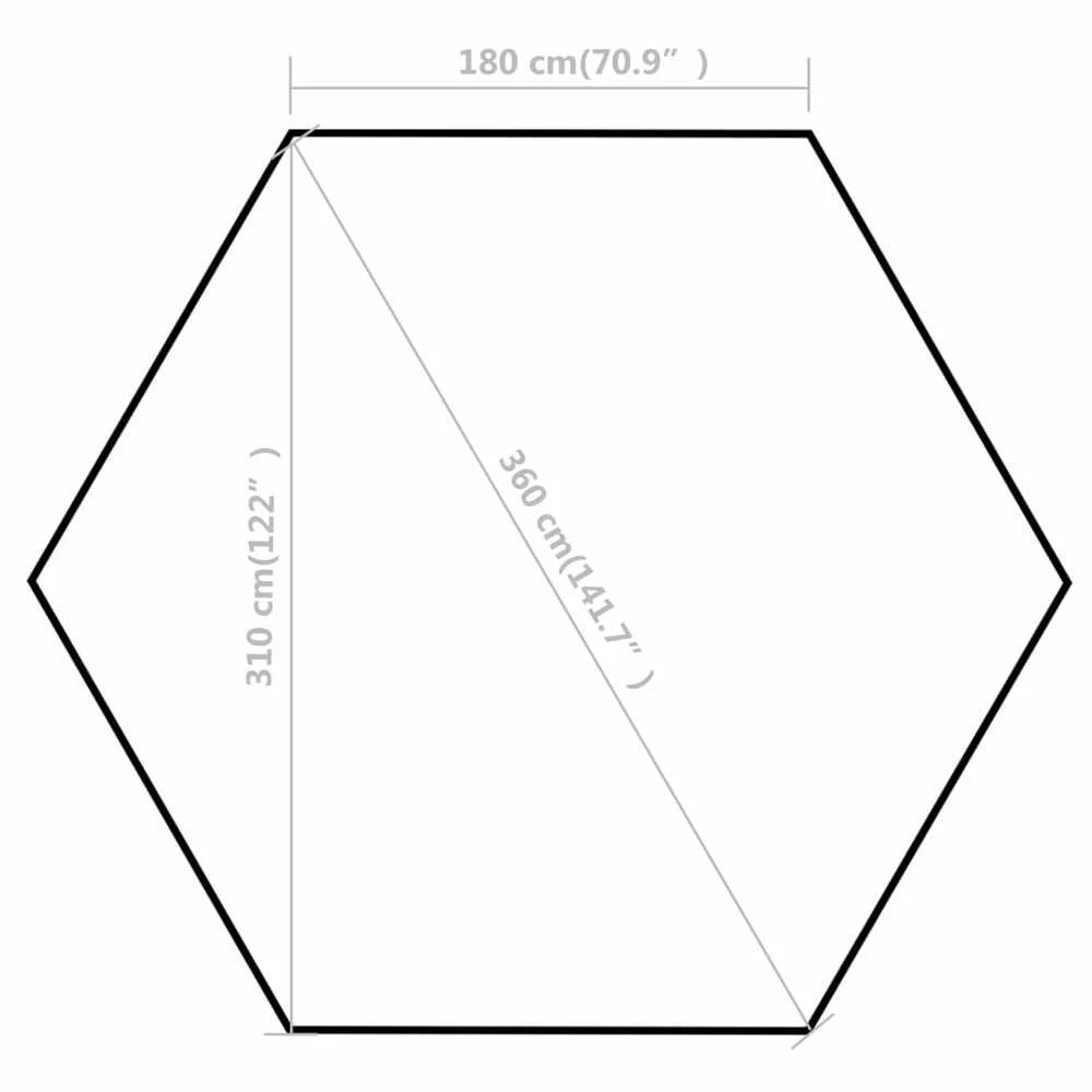 Šešiakampė sulankstoma pavėsinė, 6 sienelės, pilka, 3,6x3,1m