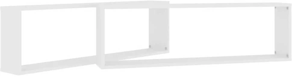 Sieninės lentynos, 2vnt., baltos, 100x15x30cm, apdirbta mediena