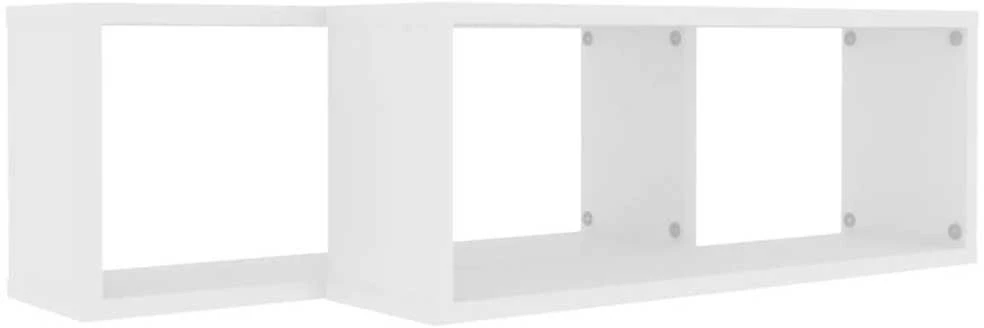 Sieninės lentynos, 2vnt., baltos, 60x15x23cm, apdirbta mediena
