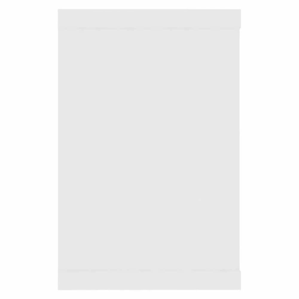 Sieninės lentynos, 2vnt., baltos, 60x15x23cm, apdirbta mediena