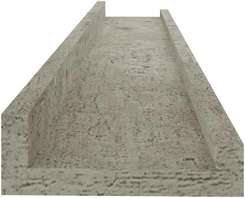 Sieninės lentynos, 2vnt., betono pilkos spalvos, 60x9x3cm
