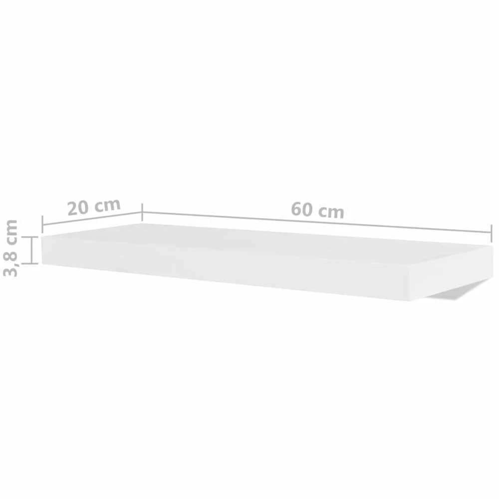 Sieninės lentynos, 4vnt., baltos, 60 cm