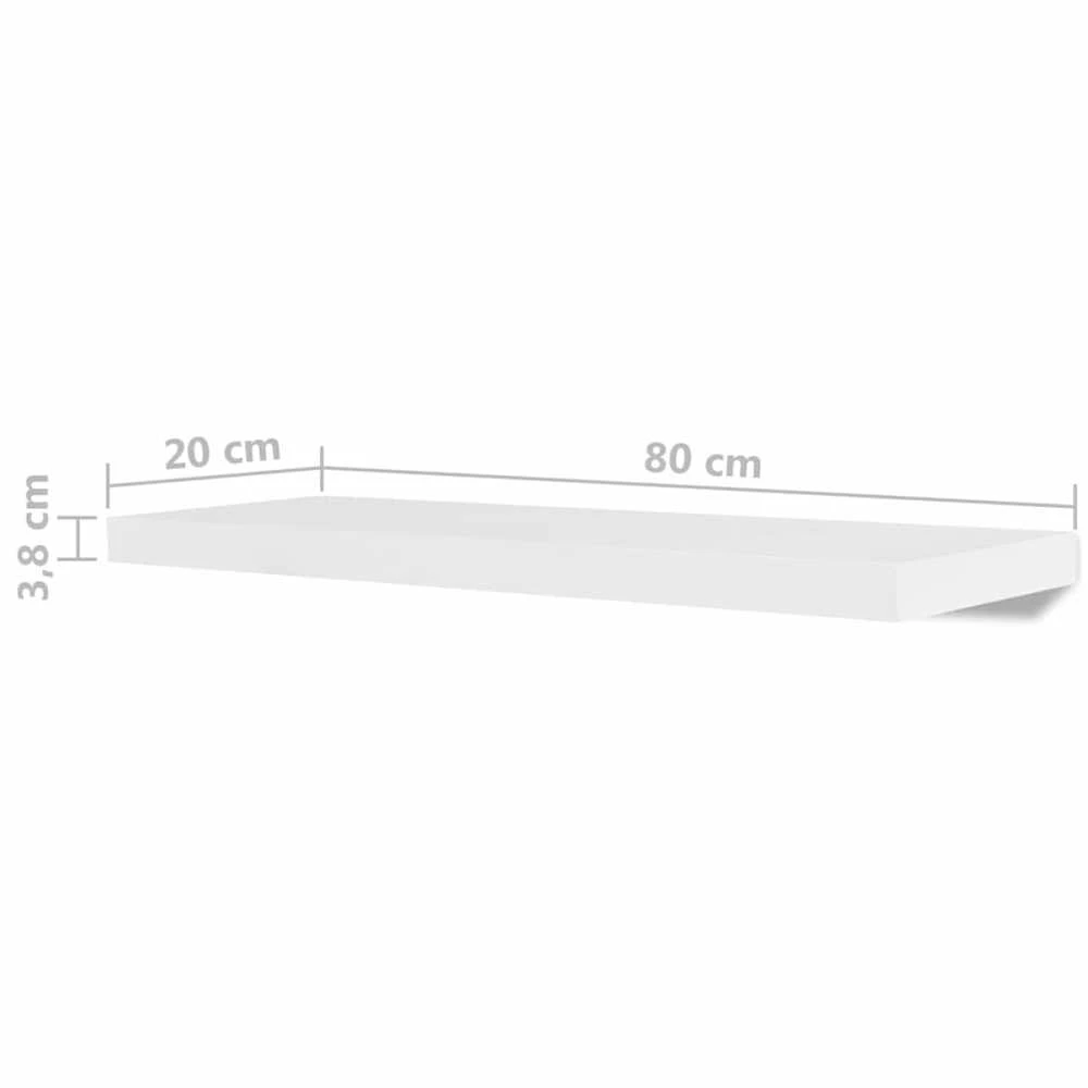 Sieninės lentynos, 4vnt., baltos, 80 cm