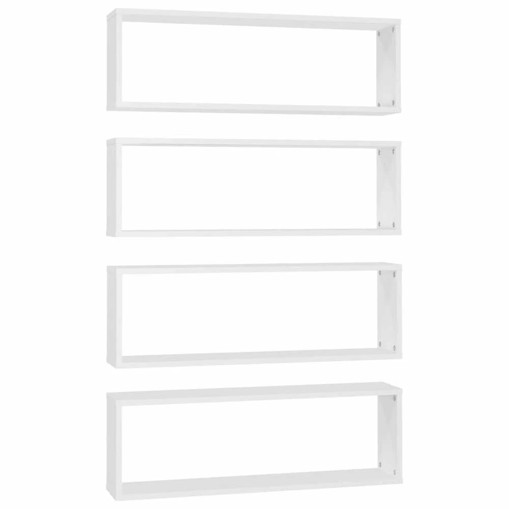 Sieninės lentynos, 4vnt., baltos, 80x15x26,5cm apdirbta mediena